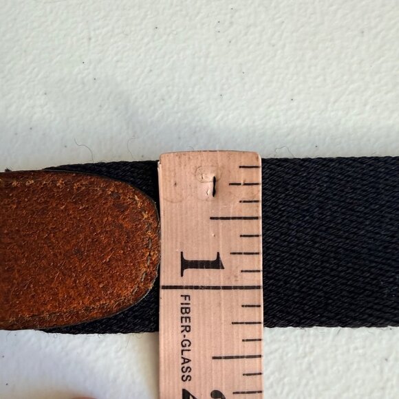 Lands' End Women's Surcingle Belt Sz 34 Black Brown Leather Gold Tone Buckle - Picture 6 of 6